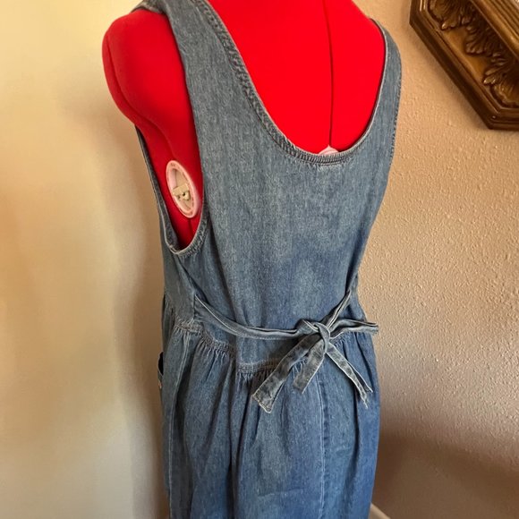 Vintage Denim Jumper Teacher Dress "An Angel's Work Is Never Done" - Picture 5 of 5